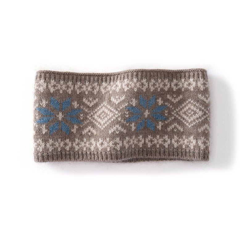 100% Cashmere Winter Knit Headband for Women