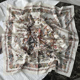100% Silk Scarf For Women Floral Print Square Silk Scarf