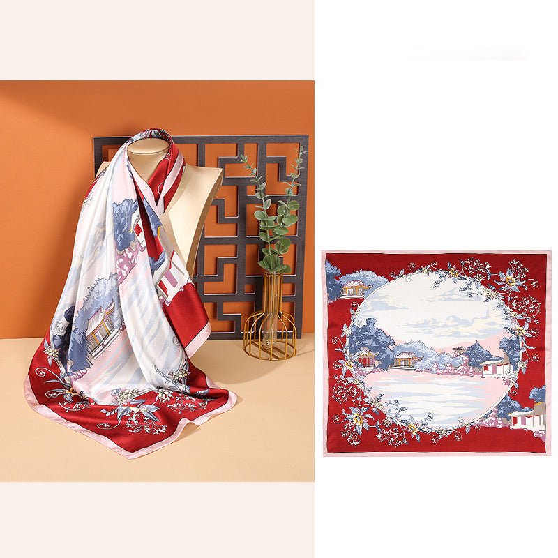 100% Pure Mulberry Silk Square Head Scarf For Women