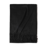 Womens Cashmere Shawl And Wraps Large Cashmere Scarf With Fringe Black XL