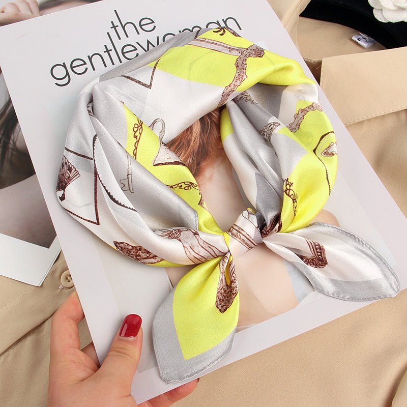 21''x21'' Womens Silk Chic Printed Square Silk Scarf