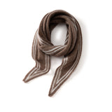 Womens Striped Cashmere Triangle Scarf Soft Knit Cashmere Neck Scarf