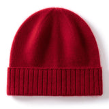 Cashmere Beanie Ribbed Cuff Winter Pure Cashmere Knit Cap Cashmere Hat