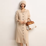 Cashmere Button Down Cardigan Dress Long Cashmere Sweater Dress