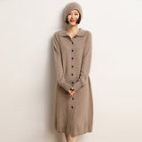 Cashmere Button Down Cardigan Dress Long Cashmere Sweater Dress