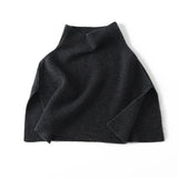Cashmere Layered Collar Pullover Cashmere Dickey Ribbed Cashmere Neckpiece