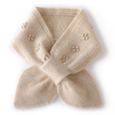 Pure Cashmere Neck Warmer Scarf Cashmere Knit Bowknot Scarf Beige M