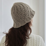 Chunky Cashmere Bucket Hat Cashmere Hat Flared Brim Cashmere Cloche Hat