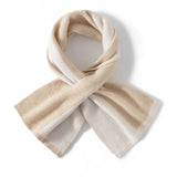 Color Contrast Pure Cashmere Scarf for Women Cashmere Crossover Scarf