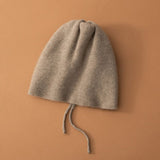 Convertible Pure Cashmere Drawstring Knit Hat Adjustable Cashmere Beanie
