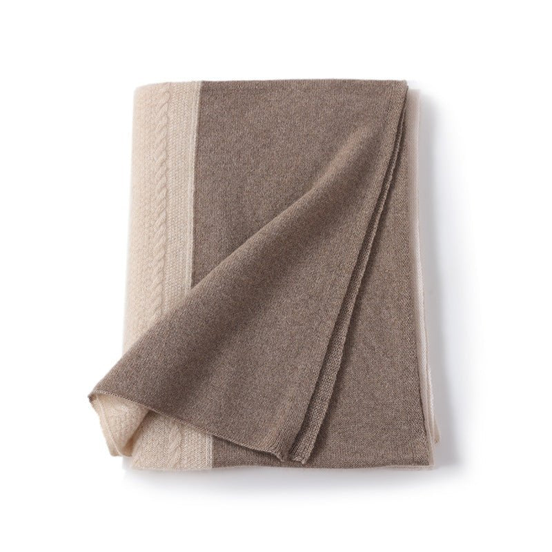 Double - toned Cashmere Scarf Long Cashmere Knitted Wraps For Women