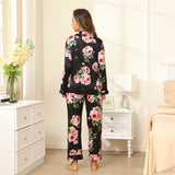 Floral Silk Pajama Set For Women Printed pure Silk nightwear