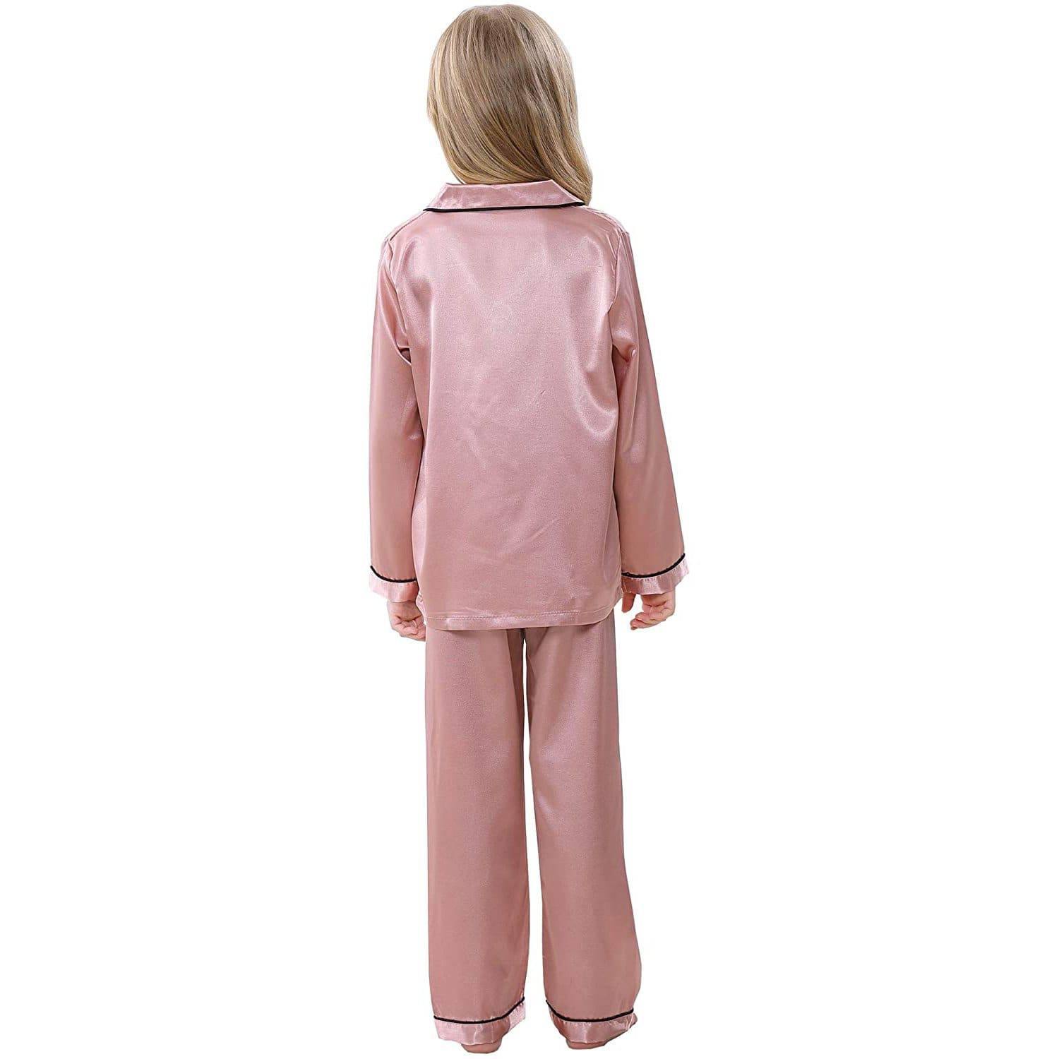 Girls Silk Pajama Set Long Unisex Silk Pajamas For Kids