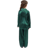 Girls Silk Pajama Set Long Unisex Silk Pajamas For Kids