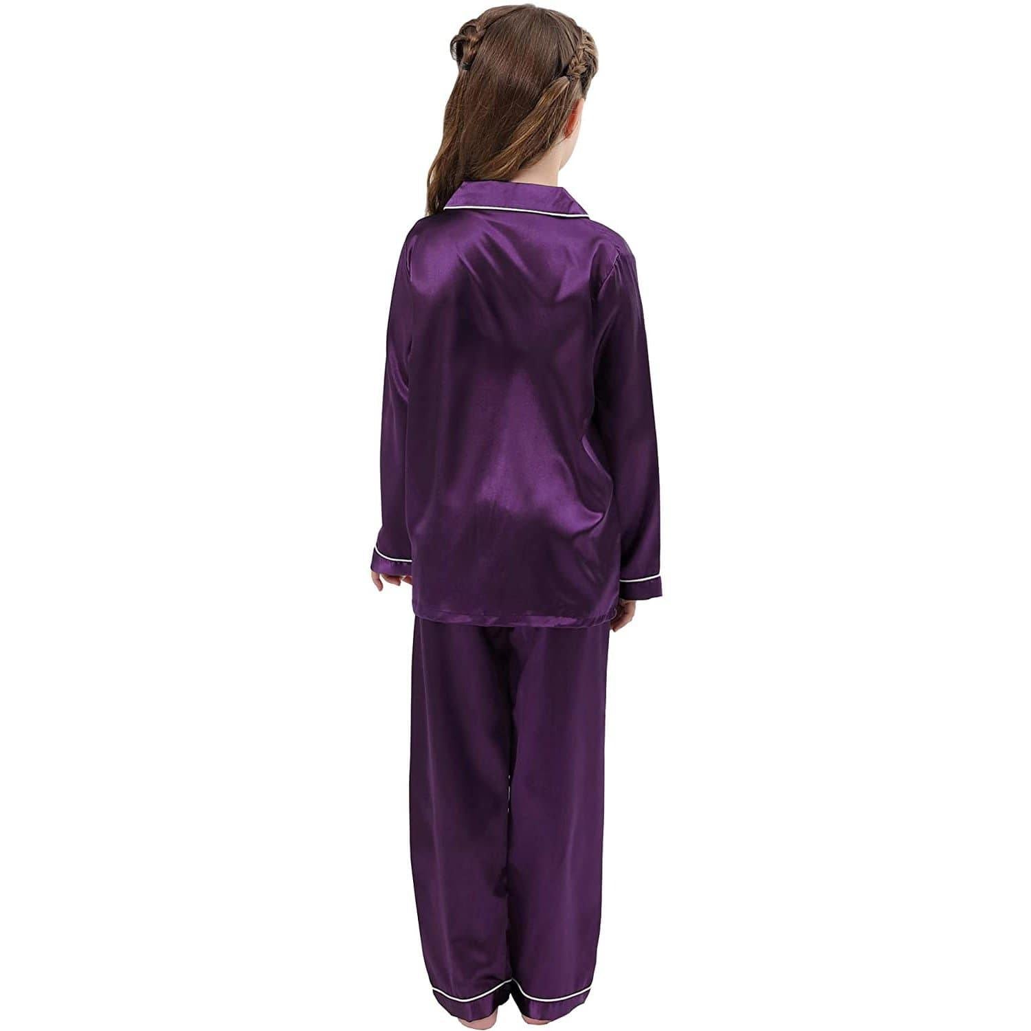 Girls Silk Pajama Set Long Unisex Silk Pajamas For Kids