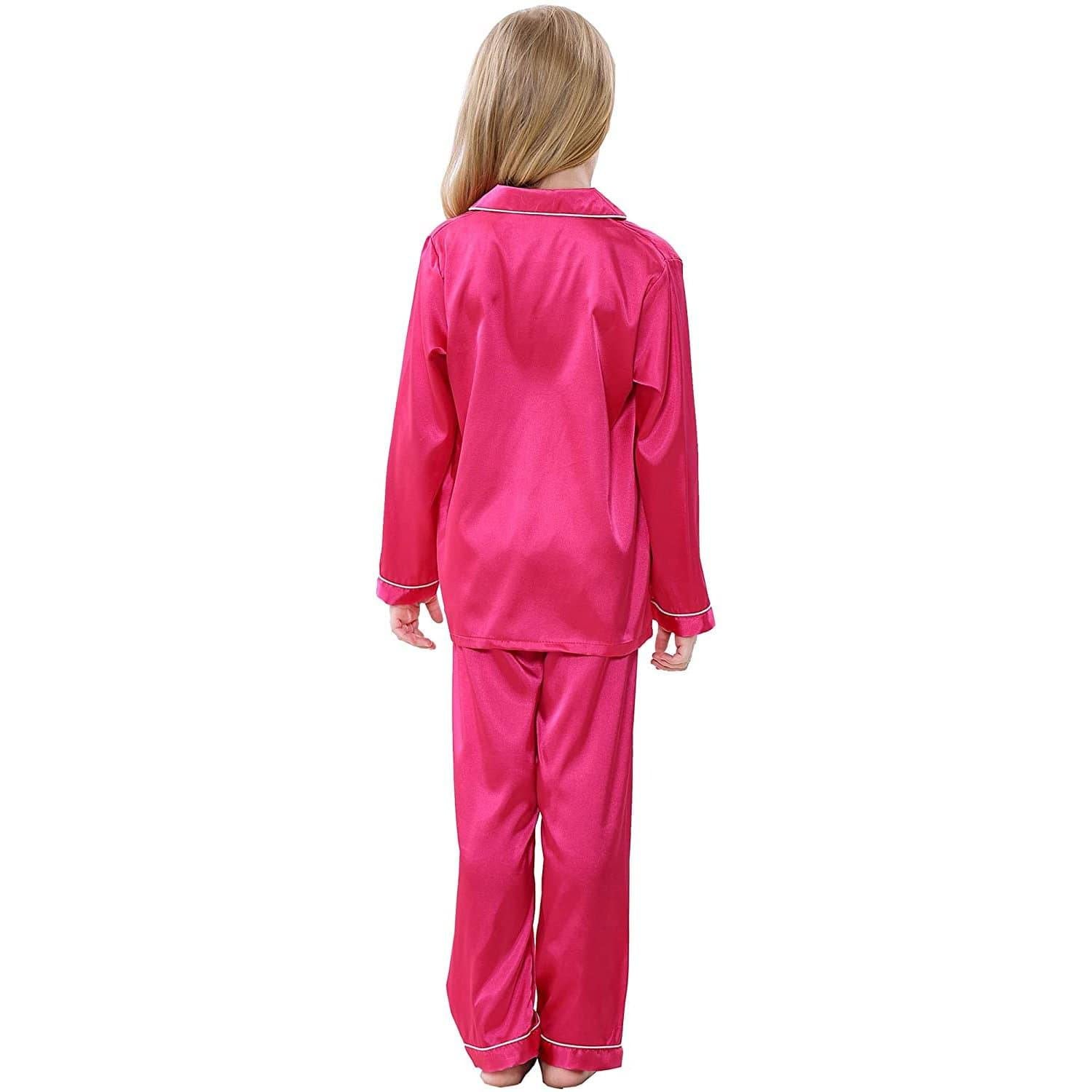 Girls Silk Pajama Set Long Unisex Silk Pajamas For Kids