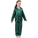 Girls Silk Pajama Set Long Unisex Silk Pajamas For Kids