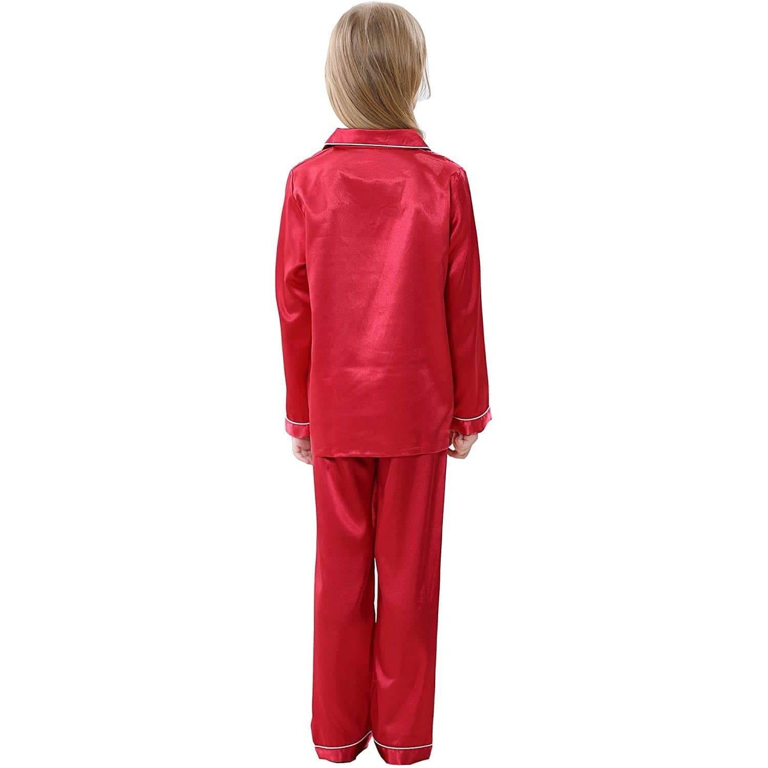 Girls Silk Pajama Set Long Unisex Silk Pajamas For Kids