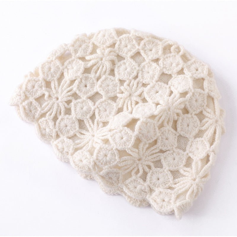 Handcrafted Crochet Knit Cashmere Beanie Inspired Cashmere Lace Beanie Hat