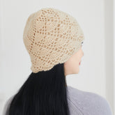 Handmade Crochet Cashmere Beanie for Women Cashmere Knit Hat