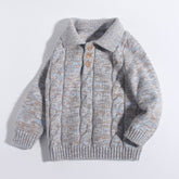 Kids Cable - Knit Pure Cashmere Sweater Button Up Cashmere Pullover