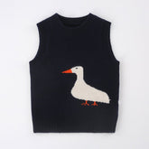Kids Cashmere Sweater Vest Sleeveless Cashmere Knit Pullover with Goose