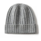 Kids Ribbed Cashmere Beanie Hat Fold Over Pure Cashmere Beanie Multi Colors
