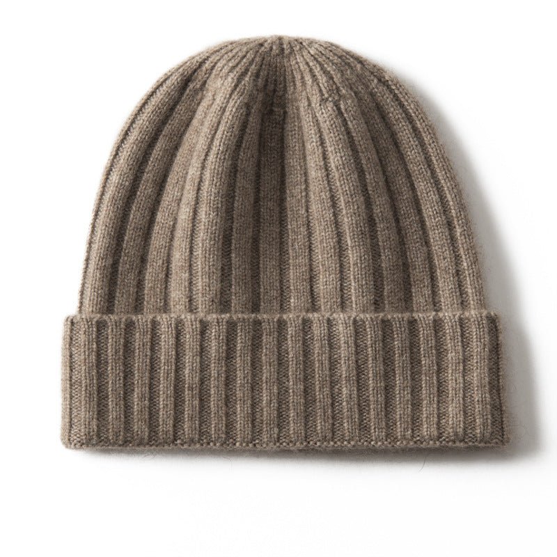 Kids Ribbed Cashmere Beanie Hat Fold Over Pure Cashmere Beanie Multi Colors