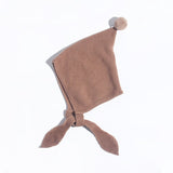 Kids Tie Cashmere Beanie Knit Elf Cashmere Hats with Pom Pom Multi Colors