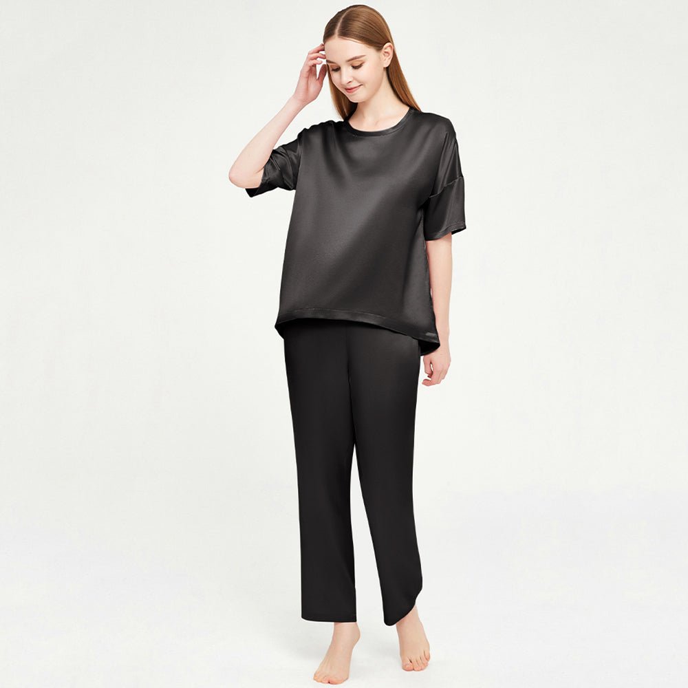 Loose silk pajamas set 100% Mulberry soft comfy Silk sleepwear