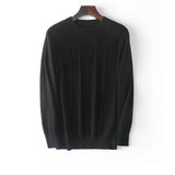 Mens Diamond Knit Pure Cashmere Sweater Crew Neck Tops Ribbed Hem
