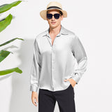 Men's Silk Button - Down Shirt Silk Casual Silk Dress Shirts