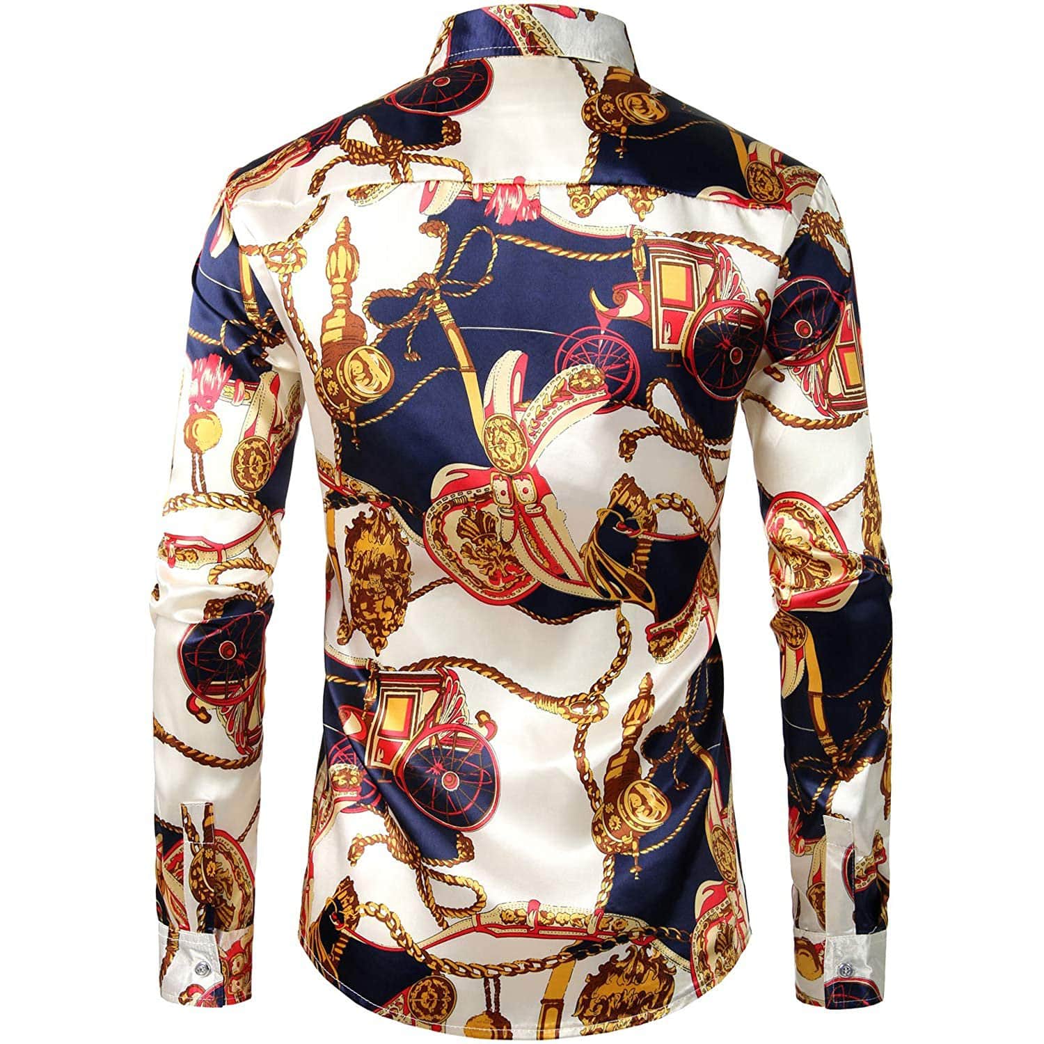 Printed Silk Shirt Long Sleeve Button Down Silk Shirt