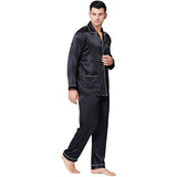 Men's Silk Pajama Set With Pockets Silk Button - Down Pajamas