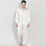 Men's Silk Pajama Set With Pockets Silk Button - Down Pajamas