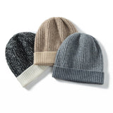 Mixed Colors Cashmere Beanie Hat Cashmere Ribbing Ski Cap for Men and Women