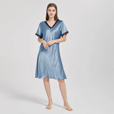 Mulberry Silk Chemise Women's V Neck Silk Lace Nightdress
