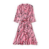 Popular Women's Silk Floral Dress 100% Pure Mulberry Silk Chic Dresses