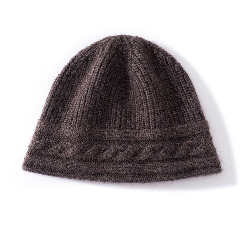 Pure Cashmere Beanie Ultra Soft Womens Cashmere Hat Rib Beanie with Cable Band