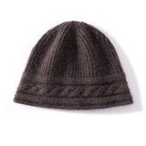 Pure Cashmere Beanie Ultra Soft Womens Cashmere Hat Rib Beanie with Cable Band