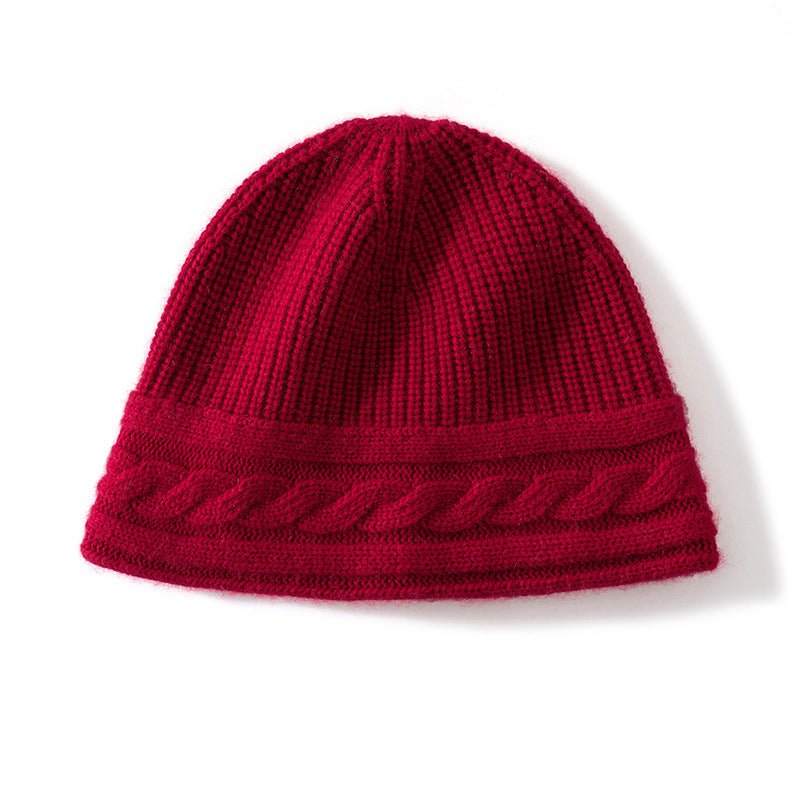 Pure Cashmere Beanie Ultra Soft Womens Cashmere Hat Rib Beanie with Cable Band