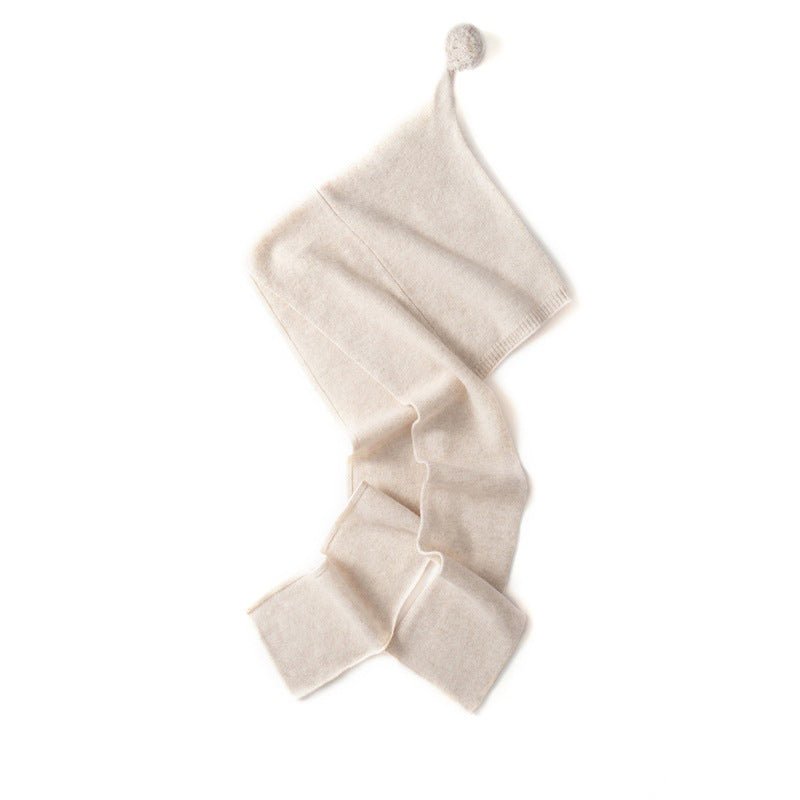 Pure Cashmere Hooded Scarf with Pom Soft Cashmere Hooded Wrap Scarf