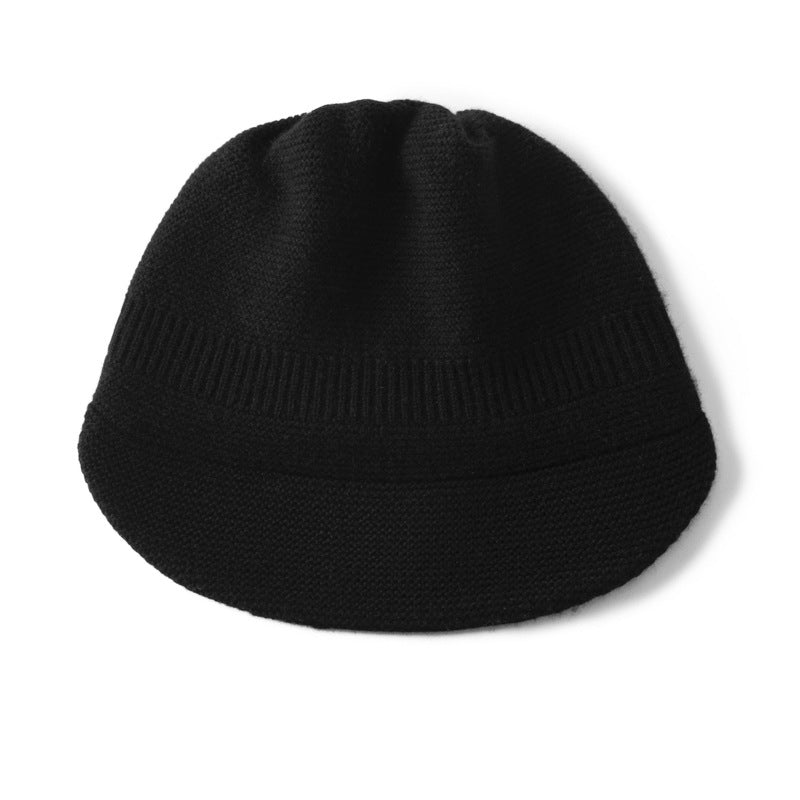 Pure Cashmere Knit Visor Cap Cashmere Beanie with Brim Cashmere Knit Hat