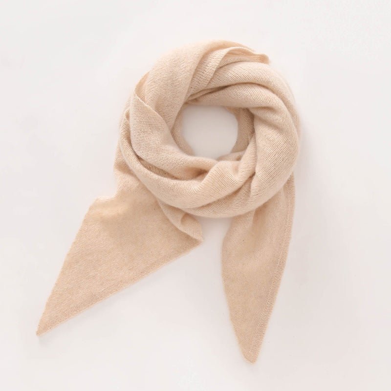 Pure Cashmere Triangle Neck Scarf Cashmere Knit Wrap for Men and Women
