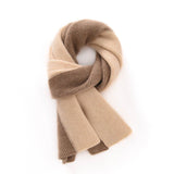 Rib Knit Cashmere Scarf Colorblock Cashmere Wrap for Men and Women