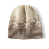 Rib Knitted Cashmere Beanie Winter Christmas Warm Cashmere Hats for Women