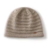 Rib Textured Pure Cashmere Beanie Unisex Thick Cashmere Knit Hat
