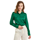 Silk Blouses For Women Long Sleeve Silk Button Shirts