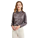 Silk Blouses For Women Long Sleeve Silk Button Shirts