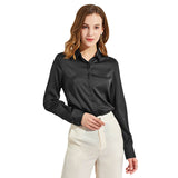 Silk Blouses For Women Long Sleeve Silk Button Shirts